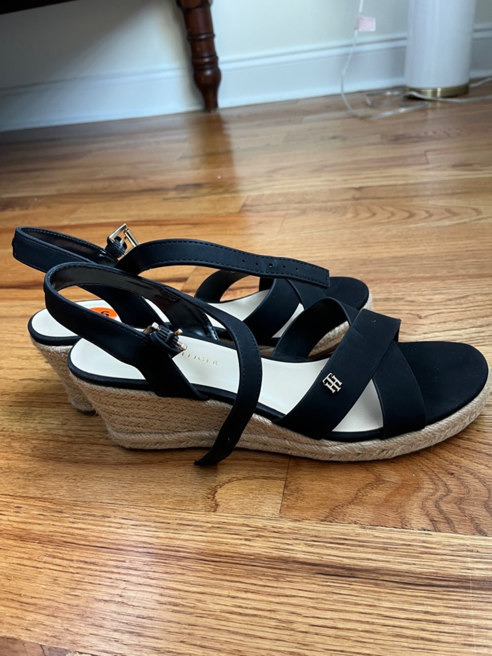 New without tags - Tommy Hilfiger Black Espadrille Slingback Wedge Sandals